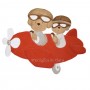 Silueta de Madera Infantil Hermanos Aviadores Diego & Marcos