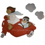 Silueta de Madera Infantil Hermanos Vespacito Chico & Chica